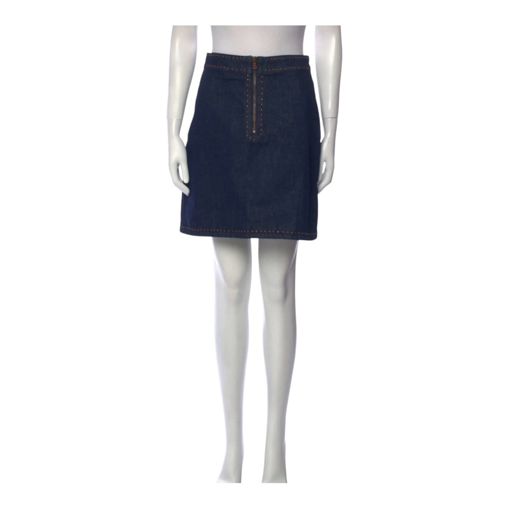Sandro Paris Studded Dark Blue Denim Mini Skirt Size 1 4 US